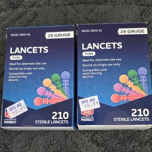 (2 Boxes) 28 Gauge Sterile Lancets Thin - 210 Count Per Box